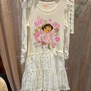Dora the Explorer White & Pink BFF Dress NWT